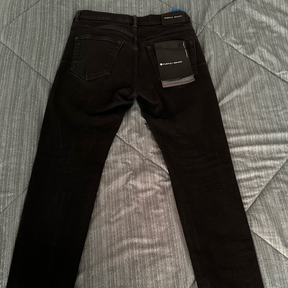 style P001 Low rise with slim leg purple jeans limited edition black label